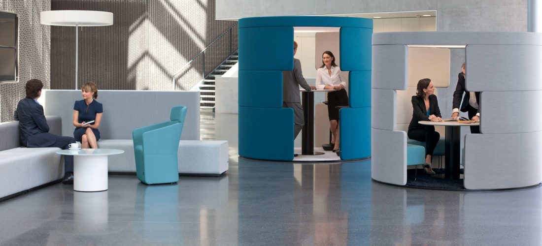 soft acoustic meeting pods for offices